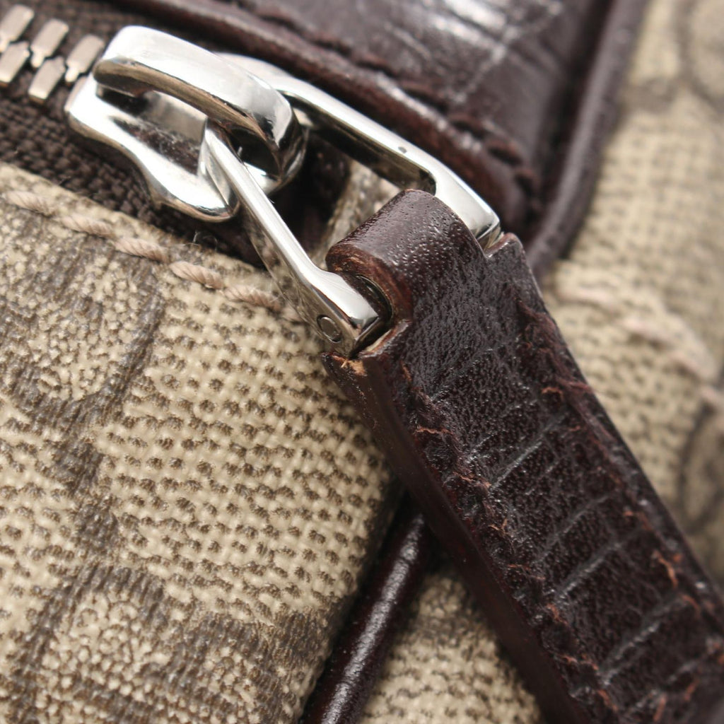 Gucci Shoulder Bag GG Plus Beige Dark Brown Canvas Leather — view 7