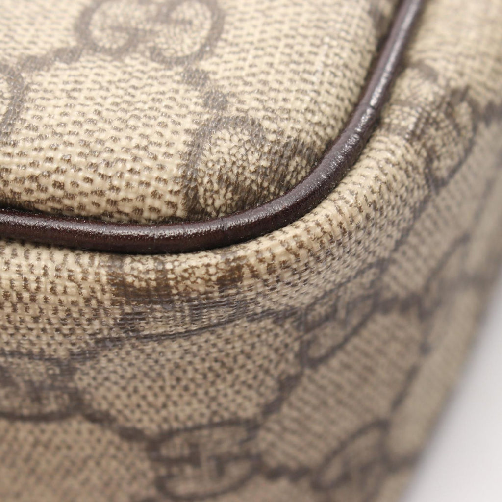 Gucci Shoulder Bag GG Plus Beige Dark Brown Canvas Leather — view 6