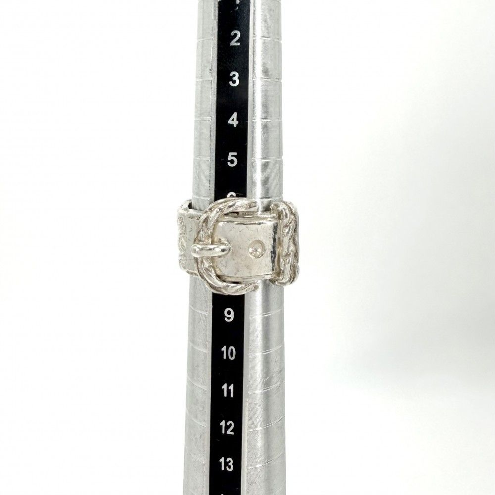 Hermes Ring Diane Belt Motif Vintage 51 925 Sterling Silver — view 4