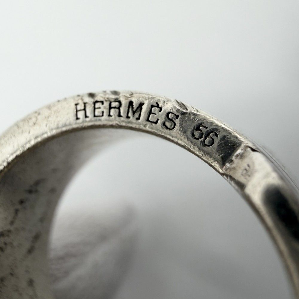 Hermes Ring Italic Vintage 56 925 Sterling Silver — view 3
