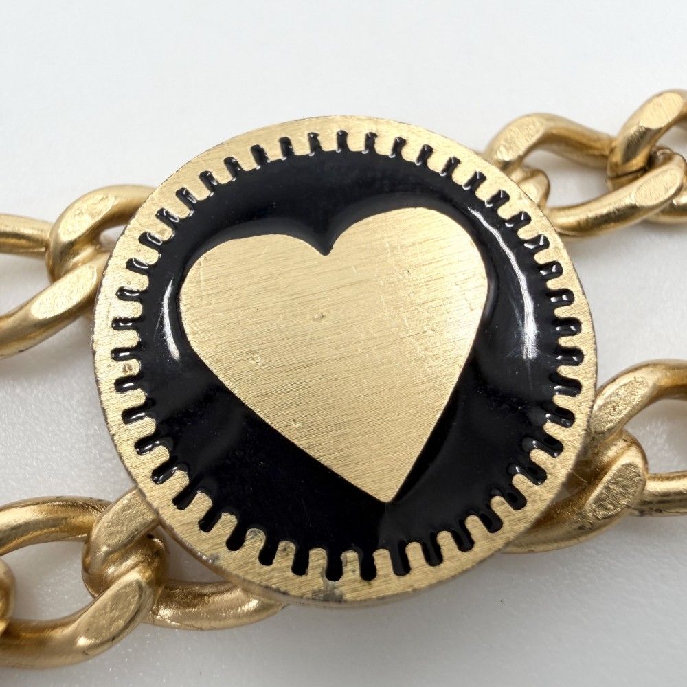 Chanel Bracelet Chain CC Logo Heart Star Black Gold — view 6