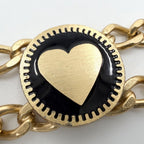 Chanel Bracelet Chain CC Logo Heart Star Black Gold — view 6