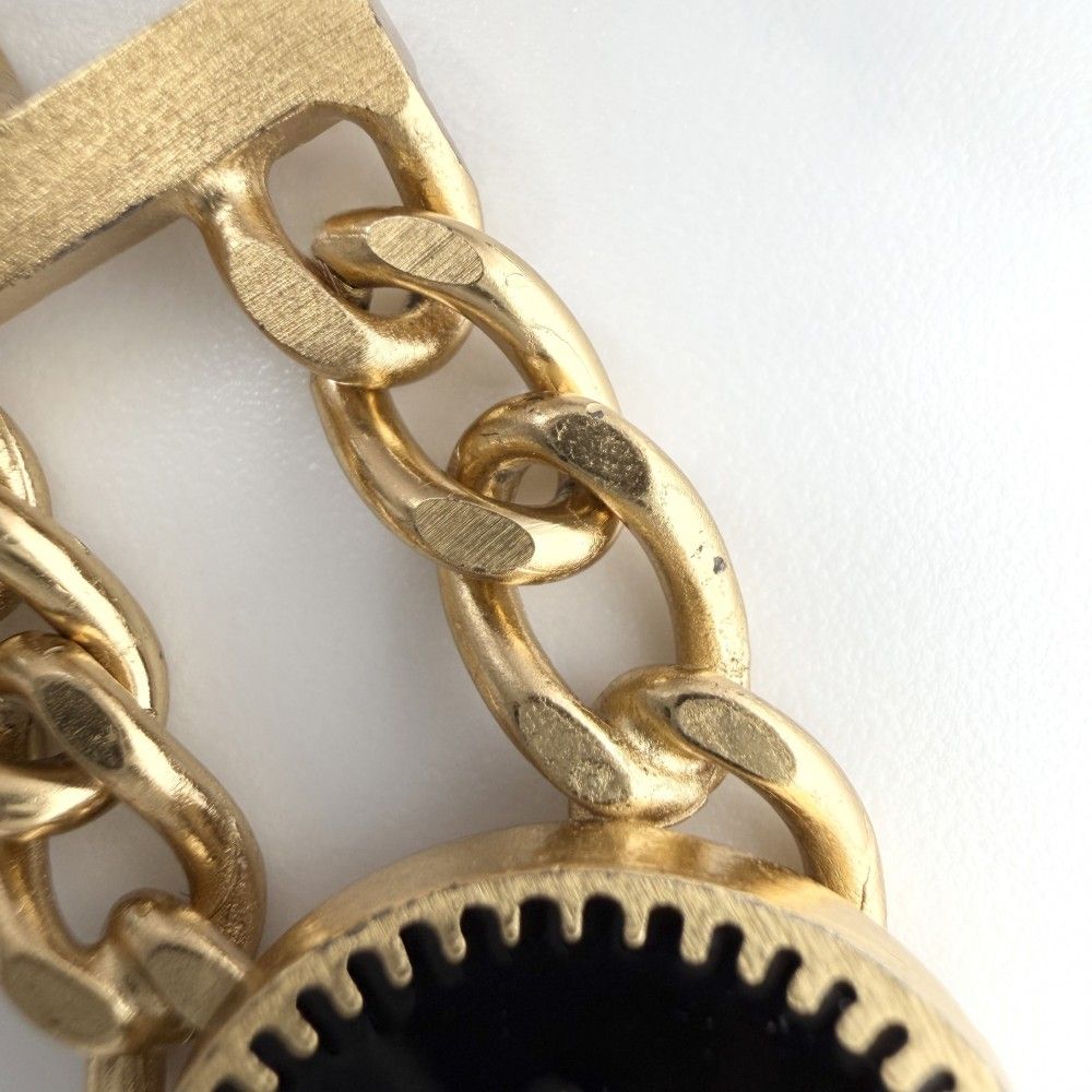 Chanel Bracelet Chain CC Logo Heart Star Black Gold — view 9