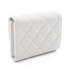 Chanel Trifold Wallet Quilted Pearl Gray Caviar Leather — view 2