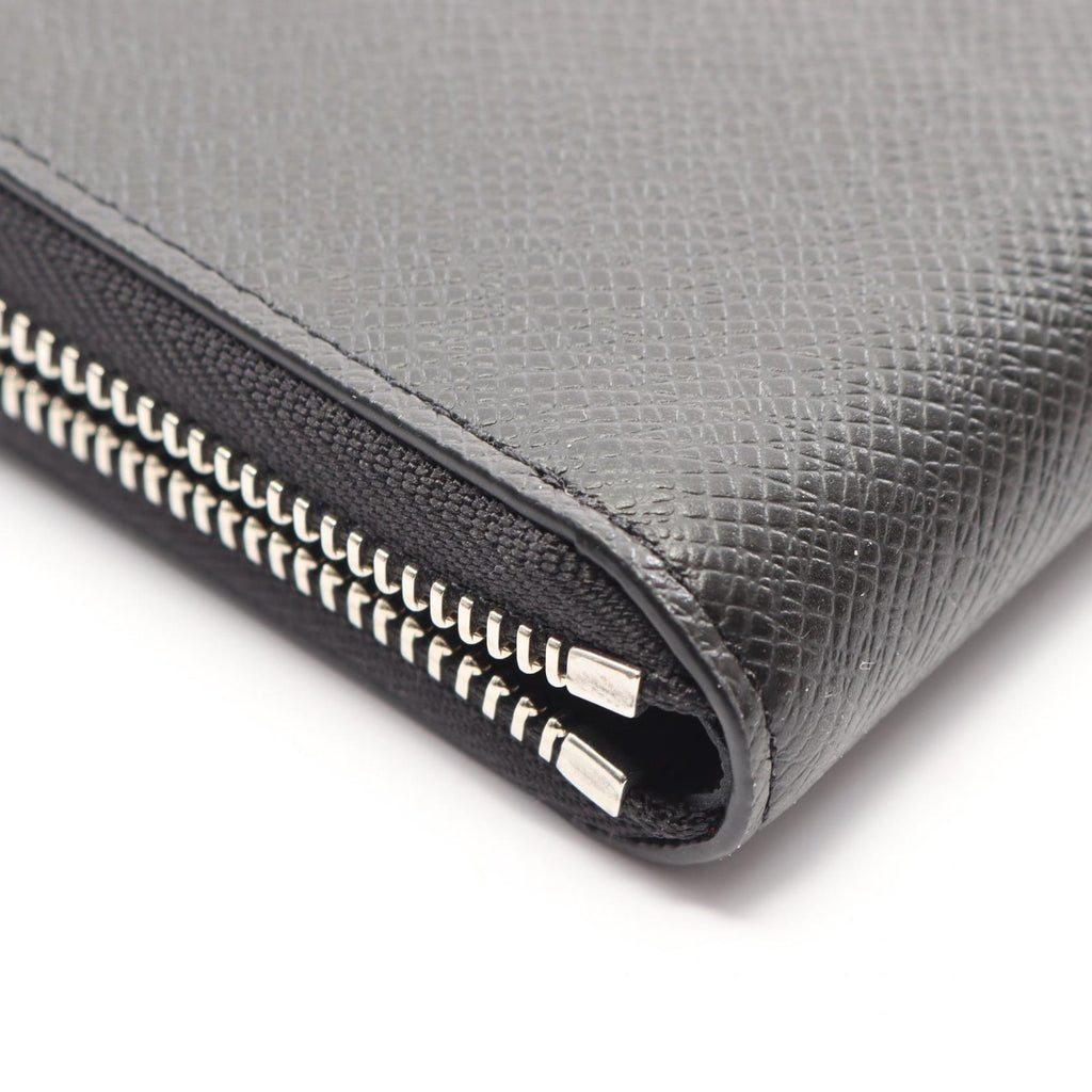 Louis Vuitton Round Wallet Zippy Horizontal Taiga Noir Leather — view 7