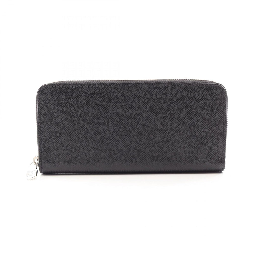 Louis Vuitton Round Wallet Zippy Horizontal Taiga Noir Leather