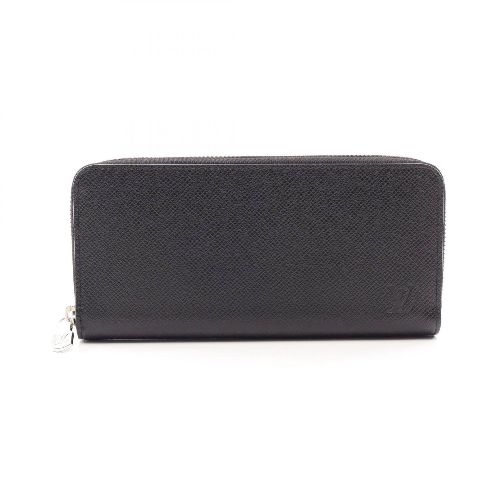 Louis Vuitton Round Wallet Zippy Horizontal Taiga Noir Leather