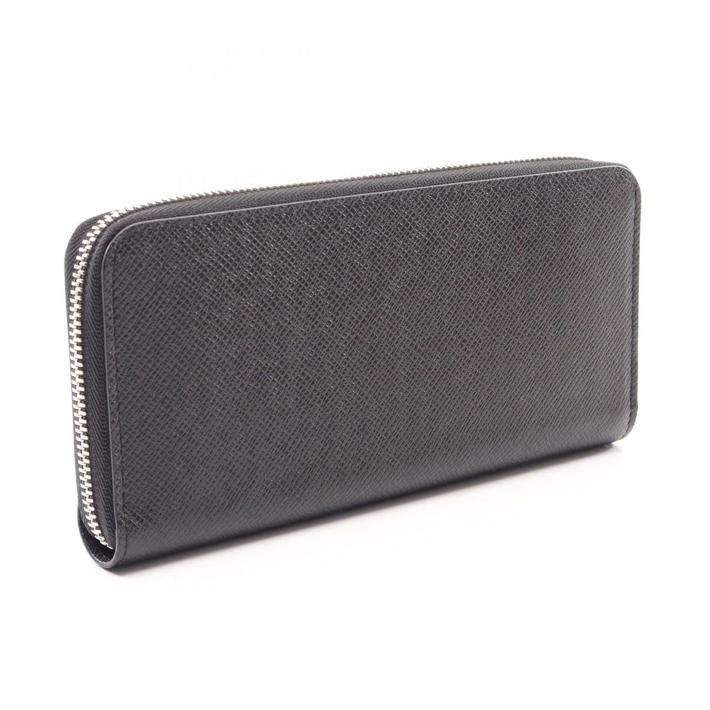 Louis Vuitton Round Wallet Zippy Horizontal Taiga Noir Leather — view 2