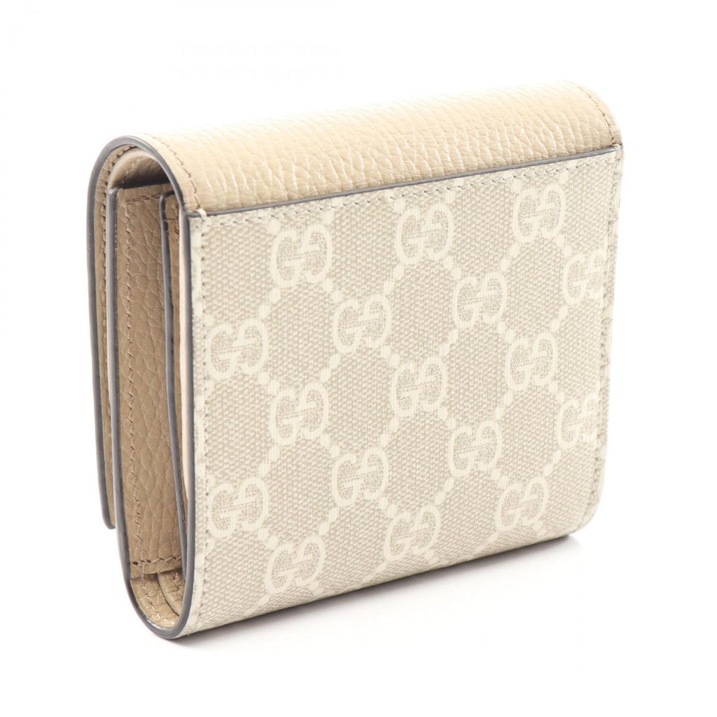 Gucci Bifold Wallet GG Marmont Beige Leather Double Bicolor Compact — view 2
