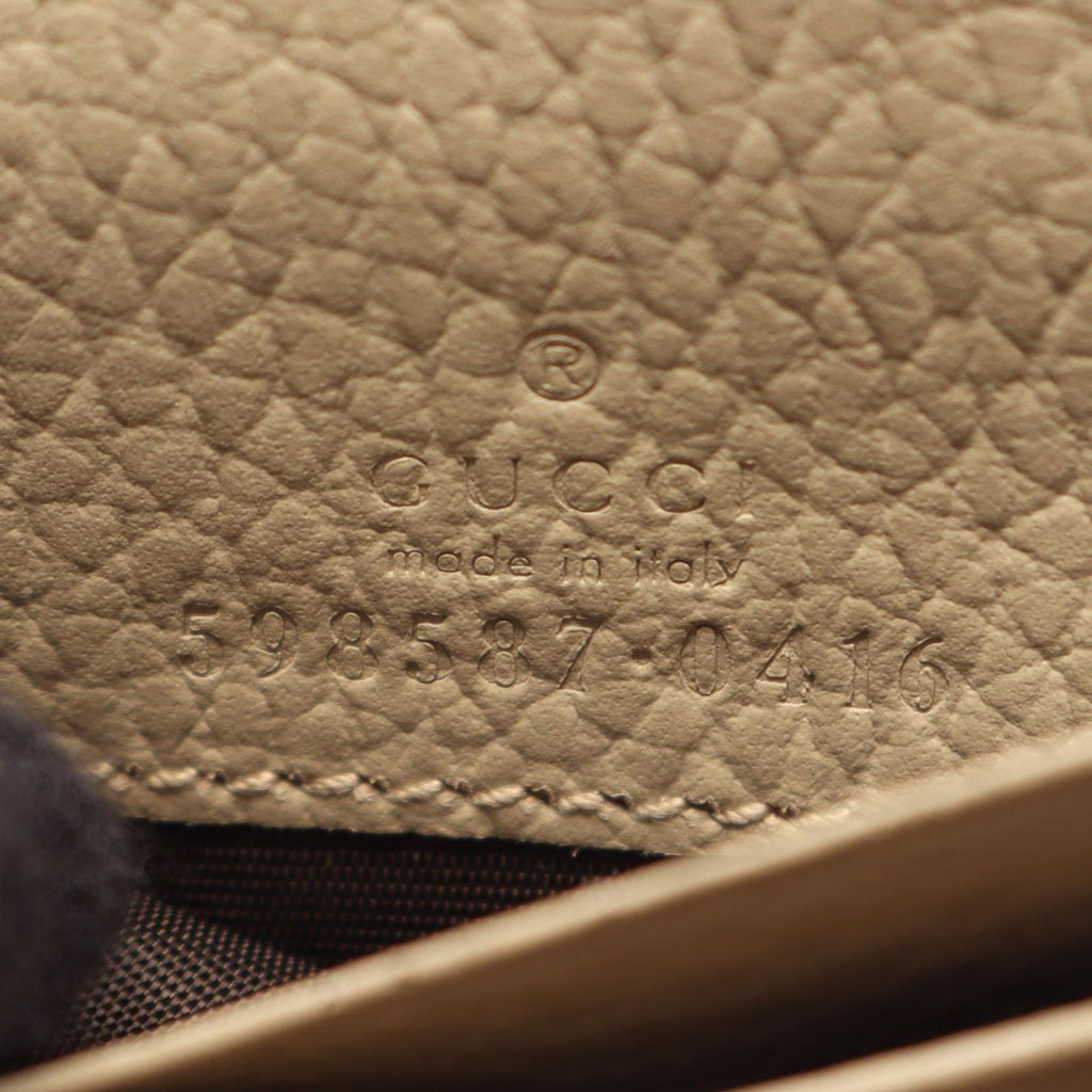 Gucci Bifold Wallet GG Marmont Beige Leather Double Bicolor Compact — view 4