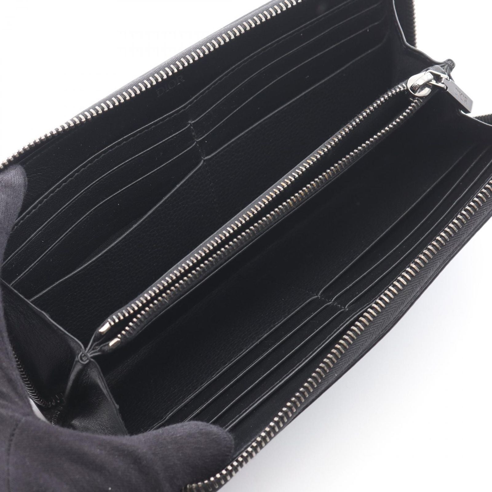 Dior Round Wallet CD Icon Long Zip Black Leather — view 3