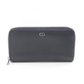Dior Round Wallet CD Icon Long Zip Black Leather