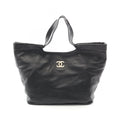 Chanel Tote Quilted Black Caviar Leather