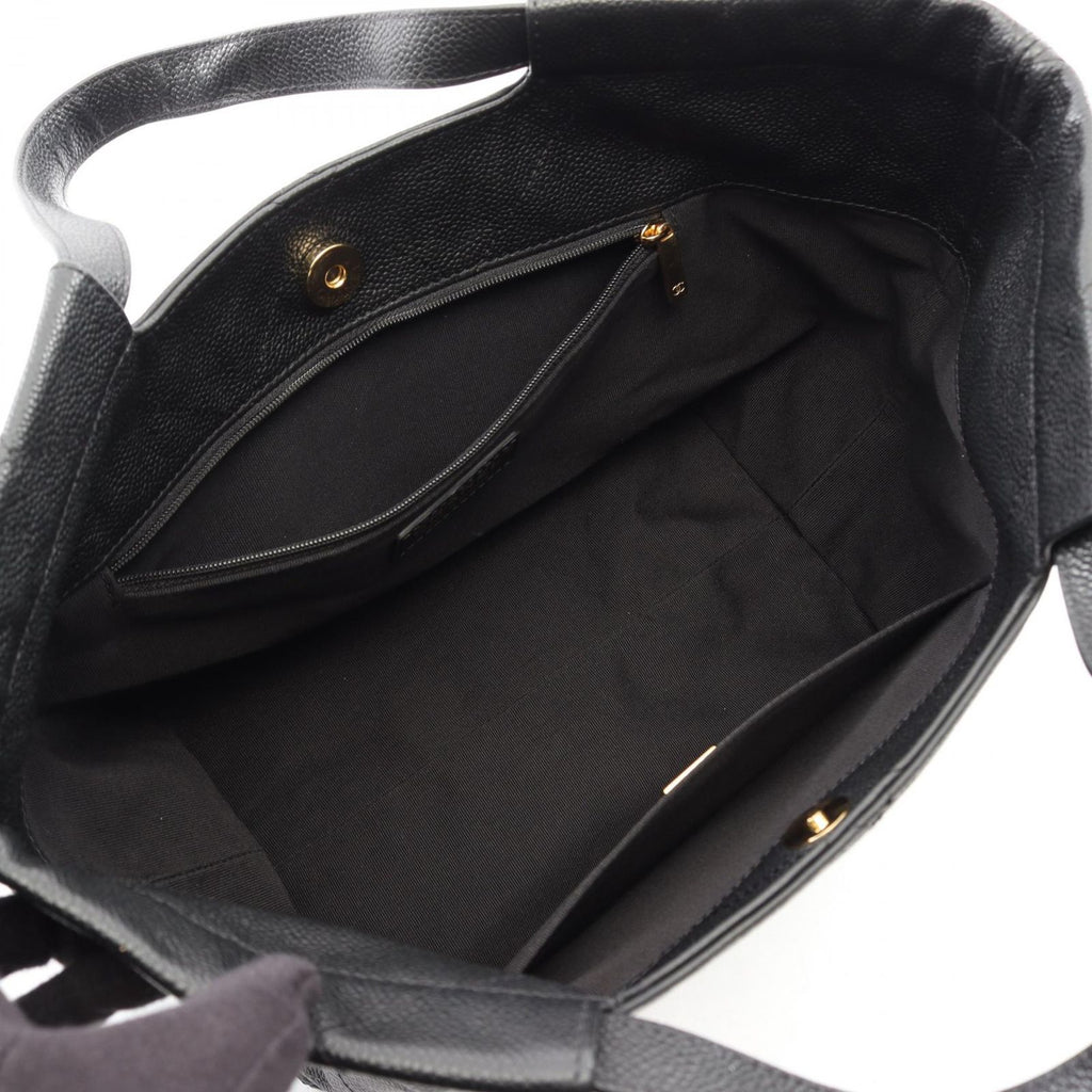 Chanel Tote Quilted Black Caviar Leather — view 3