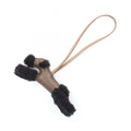 Hermes Charm Buddy Chocolat Etoupe Black Shearling Keychain
