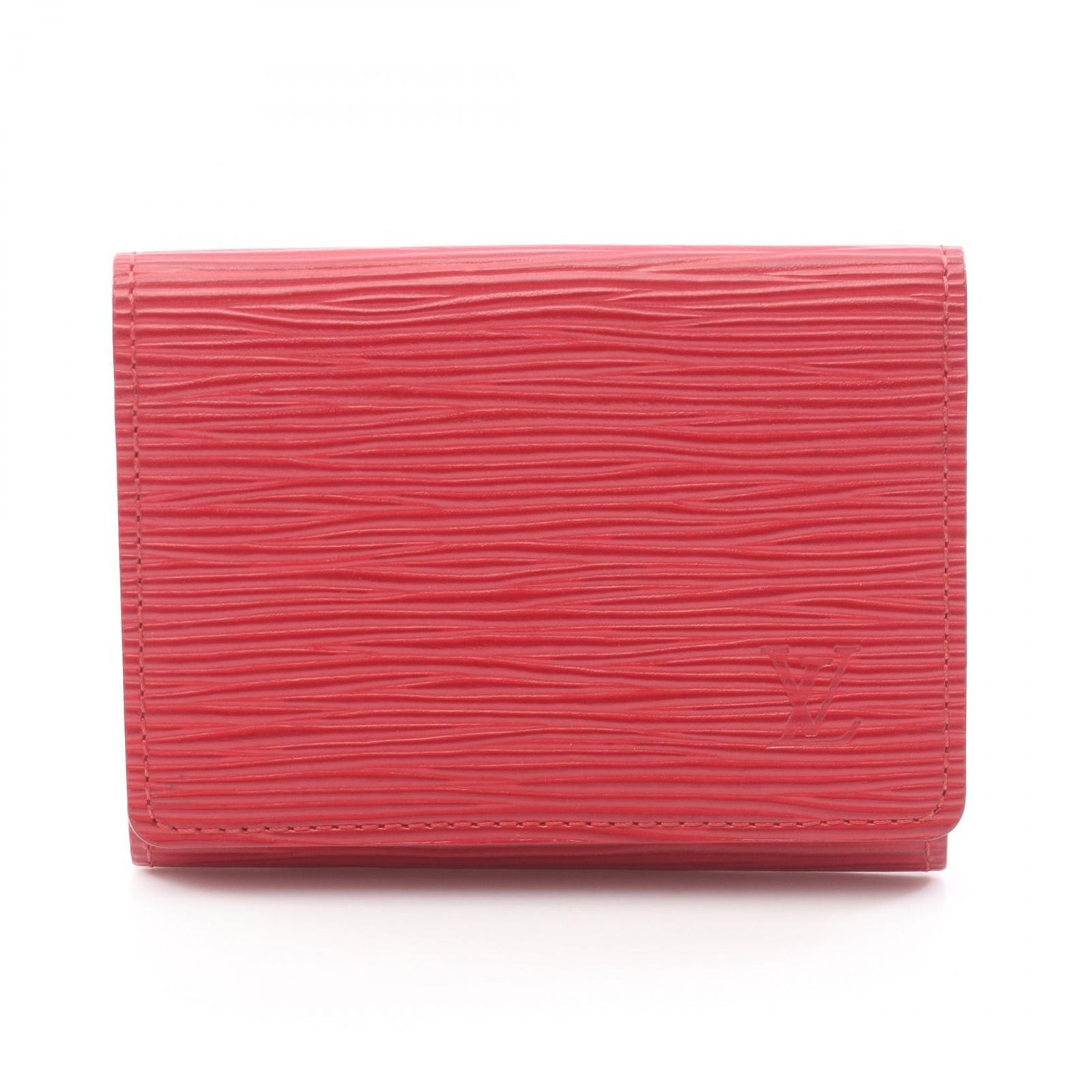Louis Vuitton Card Case Business Holder Epi Rouge Castien Red Leather