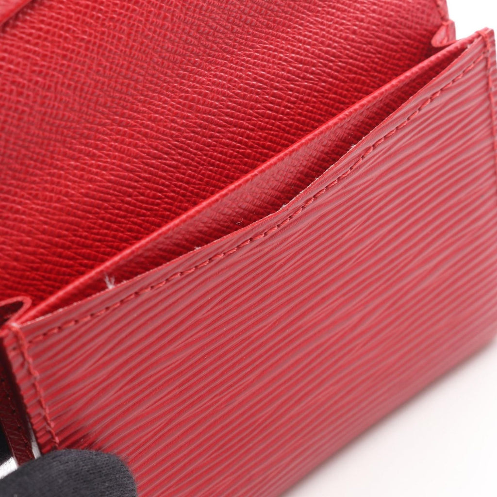 Louis Vuitton Card Case Business Holder Epi Rouge Castien Red Leather — view 8