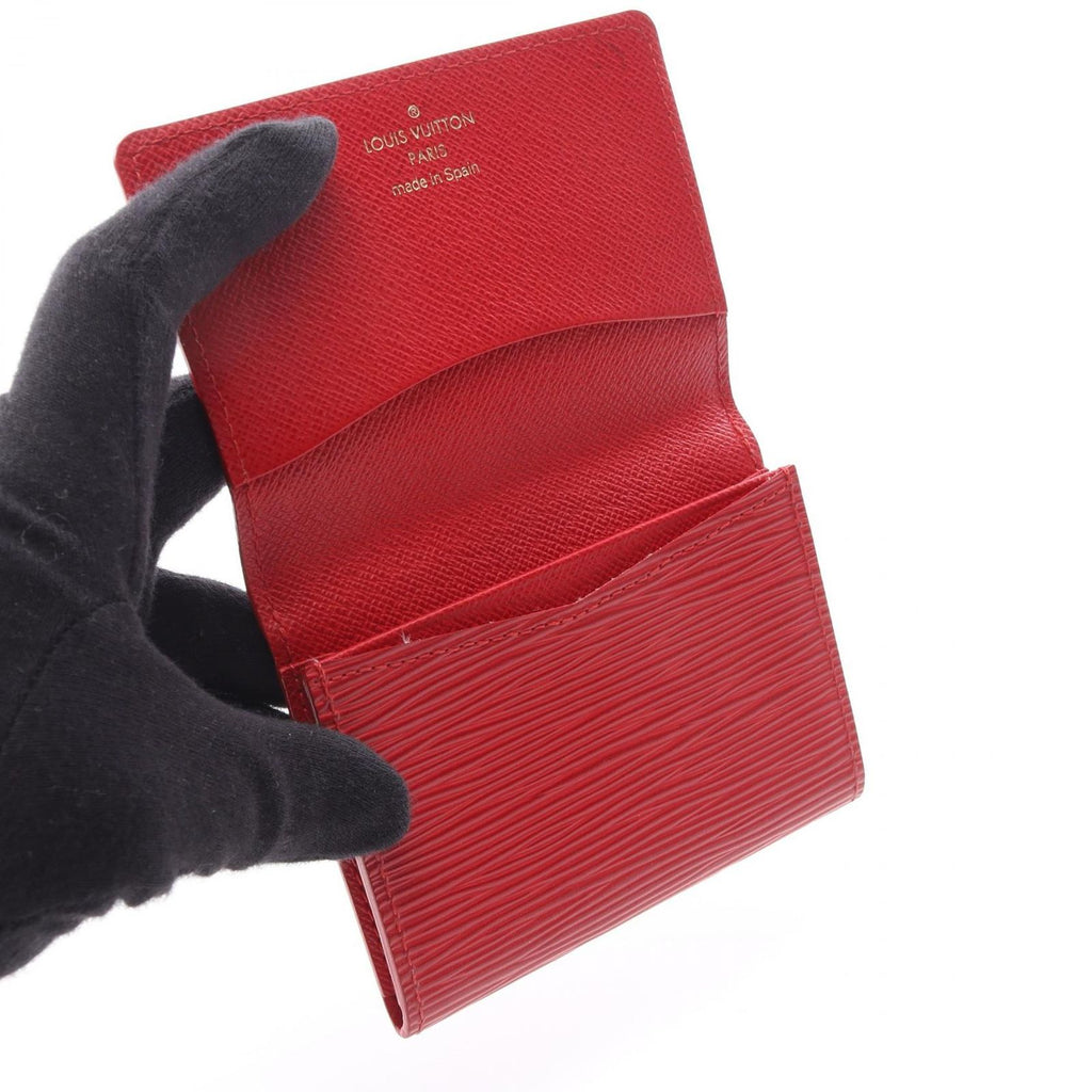 Louis Vuitton Card Case Business Holder Epi Rouge Castien Red Leather — view 6