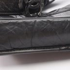 Chanel Shoulder Bag Quilted CC Logo Embossed Black Calf — view 9