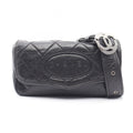 Chanel Shoulder Bag Quilted CC Logo Embossed Black Calf