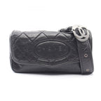 Chanel Shoulder Bag Quilted CC Logo Embossed Black Calf