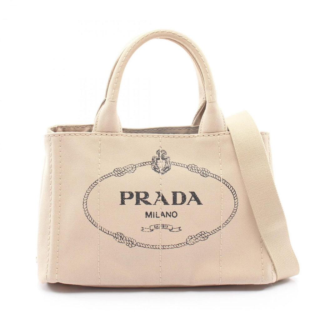 Prada Tote Canapa 2-Way Beige Canvas