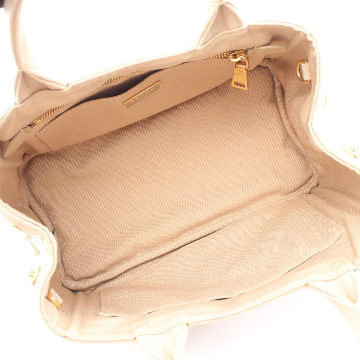 Prada Tote Canapa 2-Way Beige Canvas — view 3