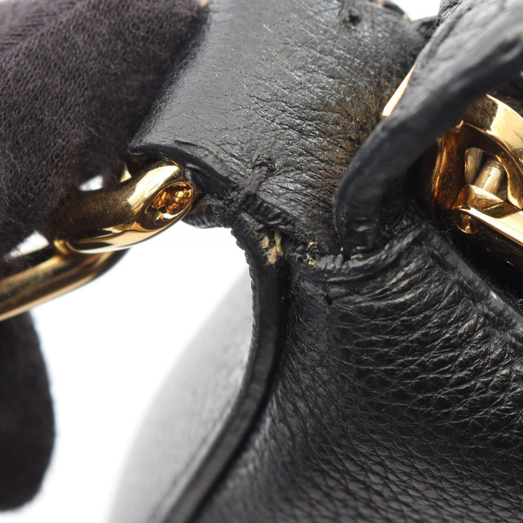 Prada Shoulder Bag Vitello Daino Soft Black Leather — view 6