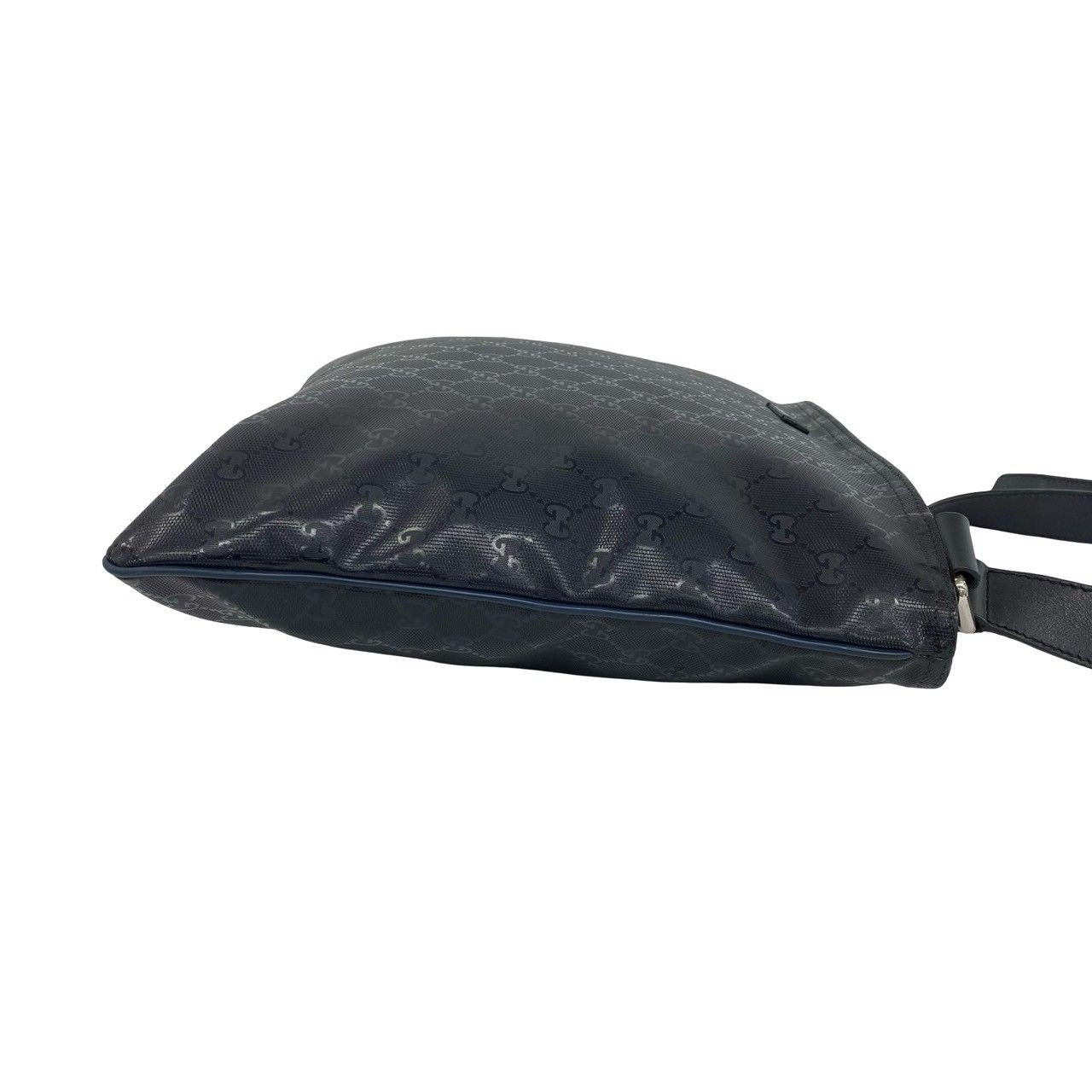 Gucci GG Supreme Logo Pattern Leather Shoulder Bag Cross Navy — view 6