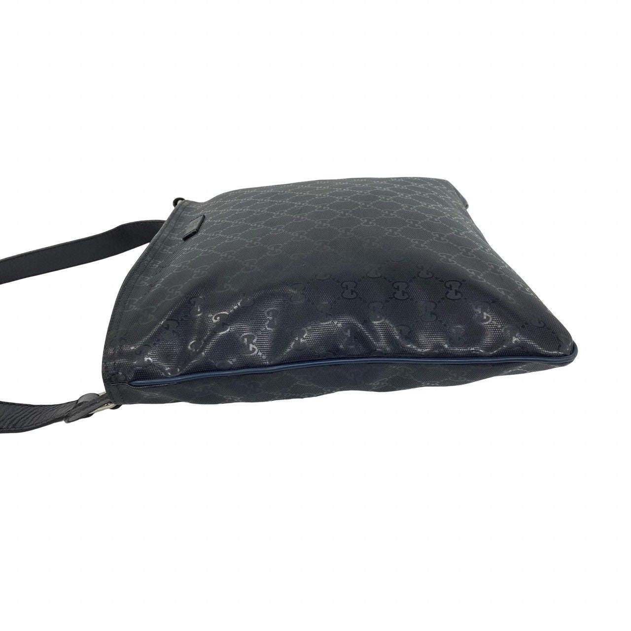 Gucci GG Supreme Logo Pattern Leather Shoulder Bag Cross Navy — view 5