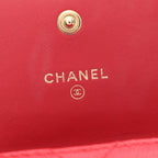 Chanel Bifold Wallet CC Filigree Quilted Red Caviar Leather — view 4