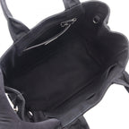 Prada Tote Canapa Embossed Logo 2-Way Black Canvas — view 3