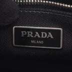 Prada Tote Canapa Embossed Logo 2-Way Black Canvas — view 4