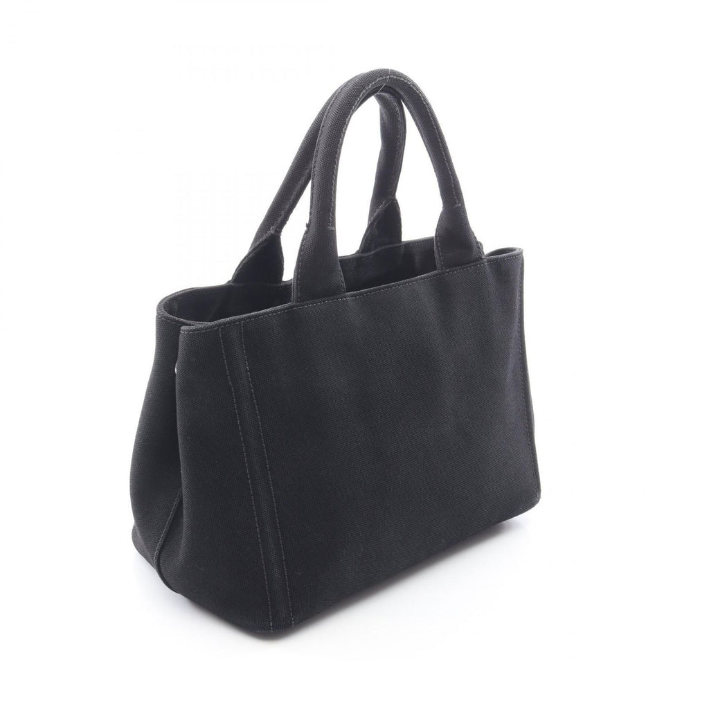 Prada Tote Canapa Embossed Logo 2-Way Black Canvas — view 2