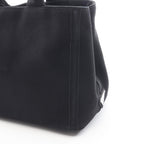 Prada Tote Canapa Embossed Logo 2-Way Black Canvas — view 9
