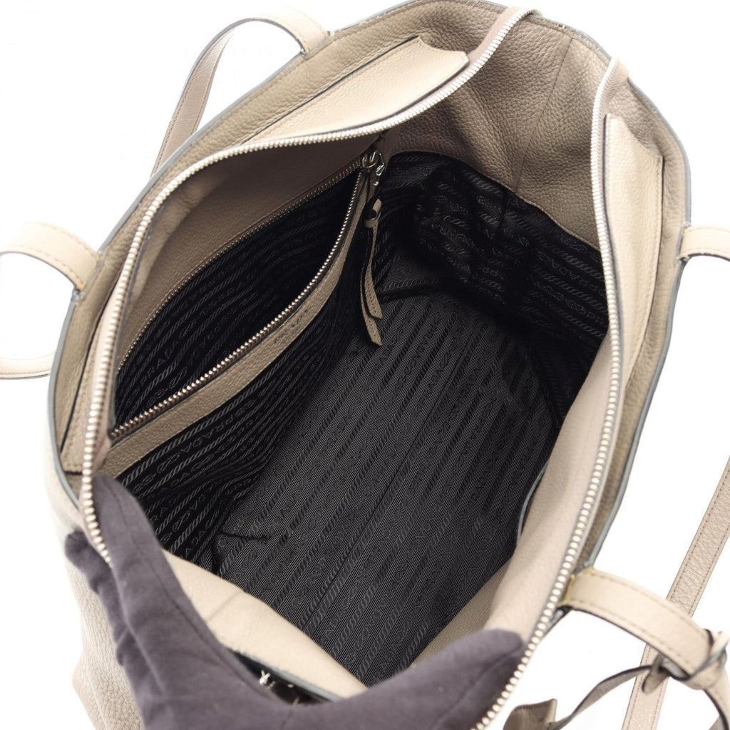 Prada Tote Vitello Phenix Gray Leather — view 3