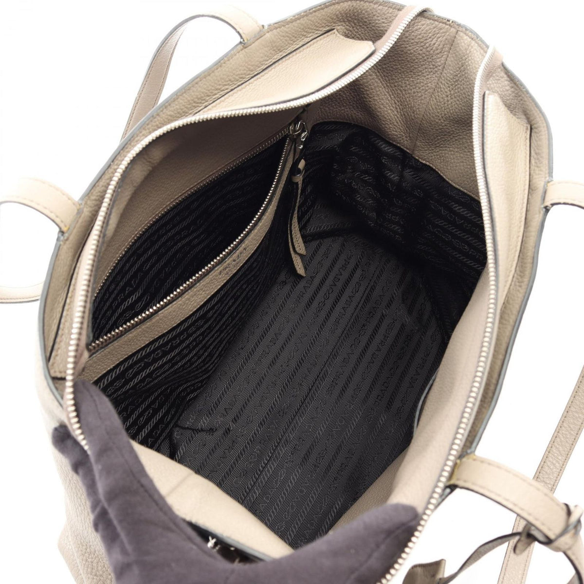 Prada Tote Vitello Phenix Gray Leather — view 3