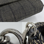 Chanel Shoulder Bag Chain Choco Bar CC Logo Coco Denim Gray Silver — view 7
