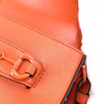Gucci 2-Way Mini Horsebit Mini Shoulder Bag Crossbody Leather Orange Gold — view 7