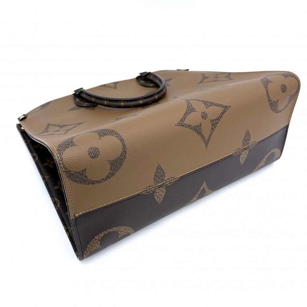 Louis Vuitton 2-Way On The Go Tote Shoulder Monogram Giant Reverse Brown Gold — view 3