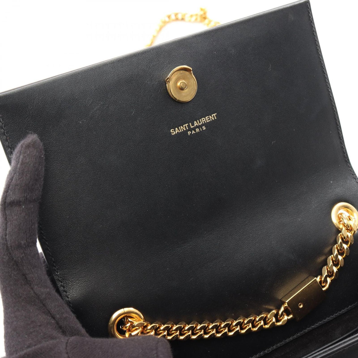 Saint Laurent Paris Shoulder Bag Kate Monogram Black Leather — view 5