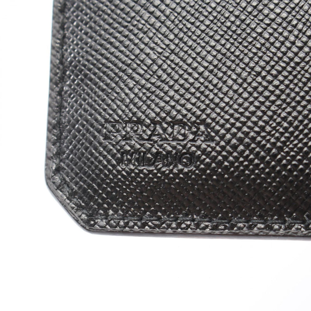 Prada Bifold Wallet Saffiano Corner Black Leather — view 5