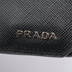 Prada Bifold Wallet Saffiano Corner Black Leather — view 9