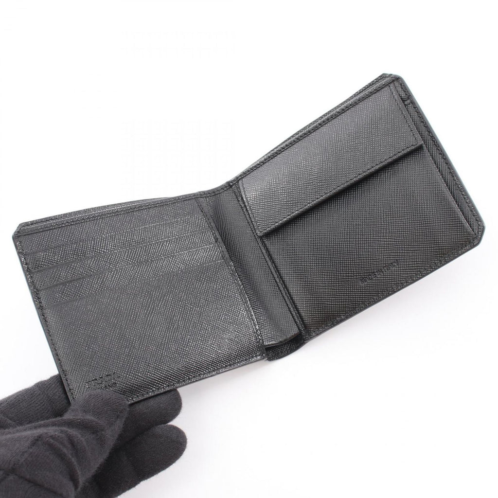 Prada Bifold Wallet Saffiano Corner Black Leather — view 3