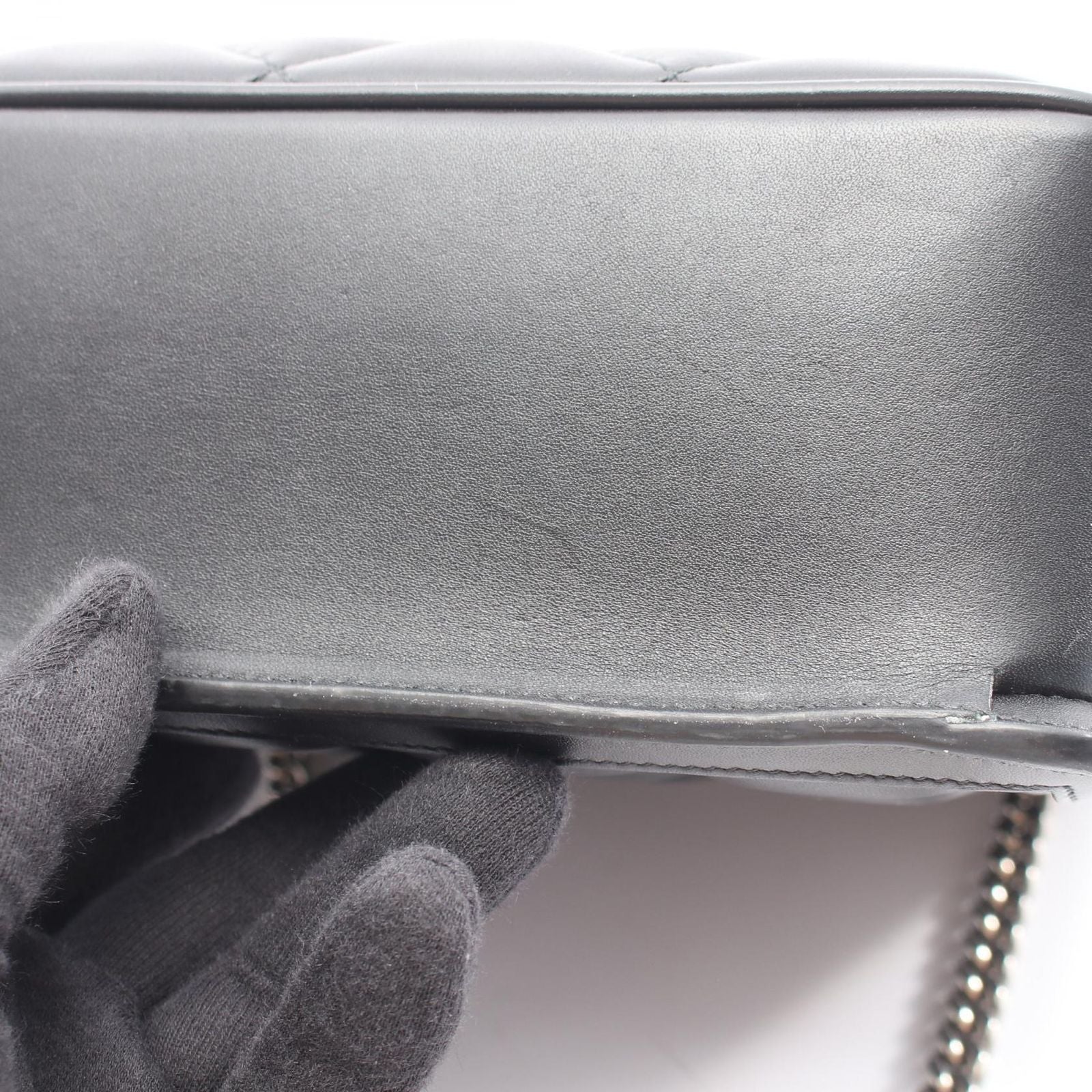 Gucci Shoulder Bag Deco Black Leather Chain — view 7