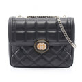 Gucci Shoulder Bag Deco Black Leather Chain