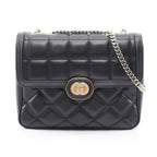 Gucci Shoulder Bag Deco Black Leather Chain