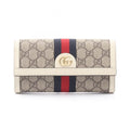 Gucci Bifold Wallet Ophidia GG Supreme Continental Beige White Leather
