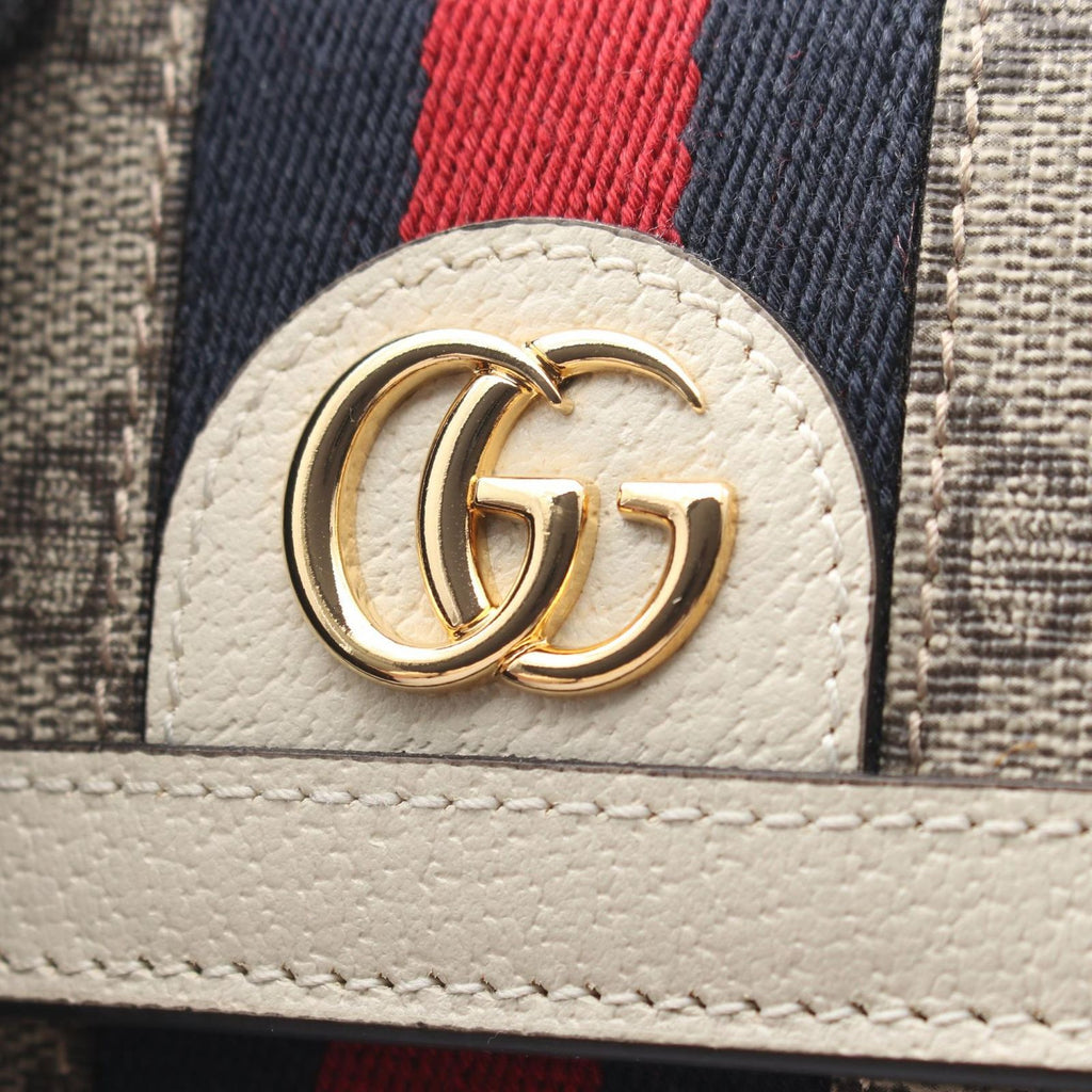 Gucci Bifold Wallet Ophidia GG Supreme Continental Beige White Leather — view 7