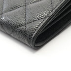 Chanel Bifold Wallet Quilted Black Caviar Leather Long Flap — view 7